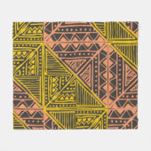 Boho-Tribal-Geometrisches Muster - Mudcloth Azteke Fleecedecke (Vorderseite (Horizontal))