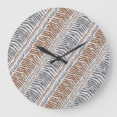 Boho-Tribal-Gestreifte Wanduhr rund (Vorderseite)