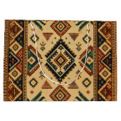 Boho-Tribal-Kilim-Muster-Geschenktasche | Rustikal Große Geschenktüte (Rückseite)
