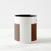 Boho Tribal Muster Orange Gold und Black Zweifarbige Tasse (Mittel)
