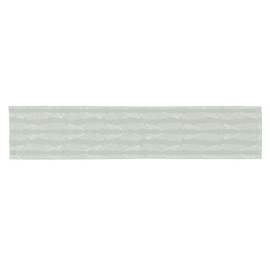 Boho Tribal Muster Sage Green Mud Tuch Kurzer Tischläufer (Horizontal)