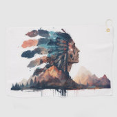 Boho Tribal Native American Golfhandtuch (Horizontal)