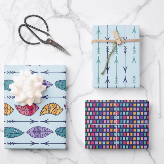 Boho Tribal Pattern Geschenkpapier Set (Vorderseite)
