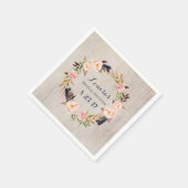 Boho Tribal Rustikales Brautparty Napkins Serviette (Ecke)