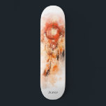 *~* Boho Tribal Shamanic Sacred Dream Catcher Skateboard<br><div class="desc">* Western BOHO American Watercolor Abstrakte Dream Catcher Tour mit hübschen Feathers als Shamanic-Symbol für einen amerikanischen Spirituellen Heiler oder BOHEMIAM Design. * * *** Die Farben sind meist tiefgründig in den Farben RUST COPPER BRONZE auf WEISS. Dieses temperamentbasierte, beliebte boho kreative abstrakte moderne Träumerei- und Feathers-Design wird höchstwahrscheinlich von...</div>