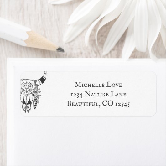 Boho Tribal Skull Bohemische Adresse (Insitu)