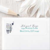 Boho Tribal Skull in Türkis Bohemische Adresse (Insitu)