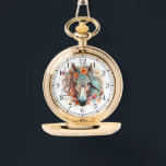 Boho Tribal Watercolor Horse Stilvolle Chic Womans Armbanduhr<br><div class="desc">Boho Tribal Watercolor Horse Stilvolle Chic Womans Watches verfügen über ein bohemianisches Aquarellpferd. Erstellt von Evco Studio www.zazzle.com/store/evcostudio</div>