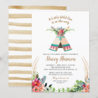 Boho Tribal Wild One Rustic Floral Baby Shower
