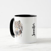 Boho Tribal Wolf Tasse (Vorderseite Links)