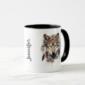 Boho Tribal Wolf Tasse (VorderseiteRechts)