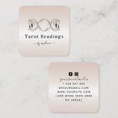 Boho Triple Moon Cream Reader Energy Healer Quadratische Visitenkarte (Vorne/Hinten)