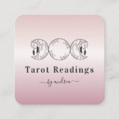 Boho Triple Moon Rose Gold Celestial Tarot Reader Quadratische Visitenkarte (Vorderseite)