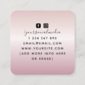 Boho Triple Moon Rose Gold Celestial Tarot Reader Quadratische Visitenkarte (Rückseite)