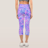 Boho Trippy Groovy Abstrakt Blob Mosaik Capri Leggings (Rückseite)