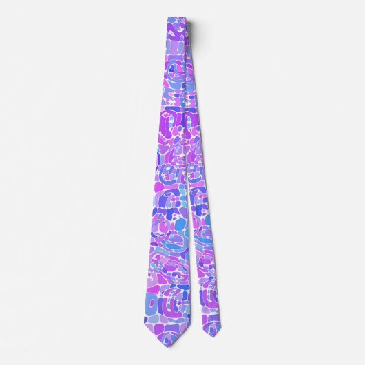 Boho Trippy Groovy Abstrakt Blob Mosaik Krawatte (Vorderseite)