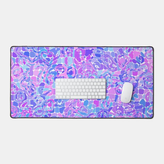 Boho Trippy Groovy Abstrakt Blob Mosaik Schreibtischunterlage (Tastatur & Maus)