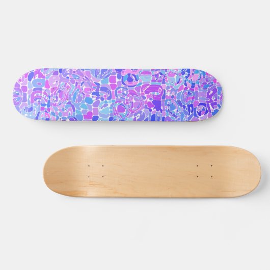 Boho Trippy Groovy Abstrakt Blob Mosaik Skateboard (Horizontal)