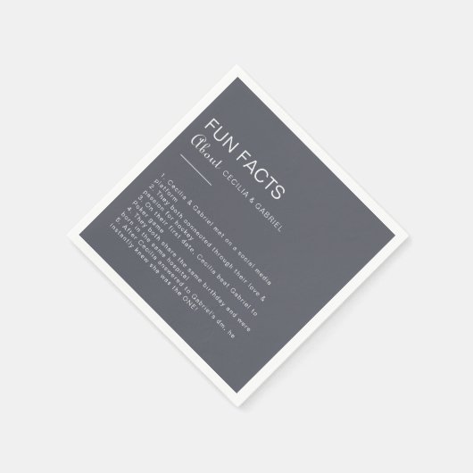 Boho Trivia Fun Facts Wedding - Abend Serviette (Ecke)