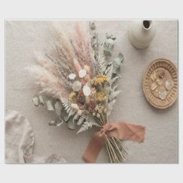Boho Trockenblumen-Geschenkpapier Geschenkpapier