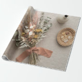 Boho Trockenblumen-Geschenkpapier Geschenkpapier (Ungerollt)