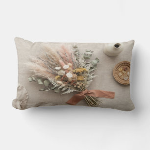 Boho Trockenblumen Kissenhülle Lendenkissen