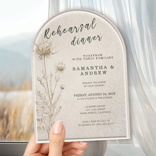 Boho Trockenblumen Pampas Tor Probeessen Einladung