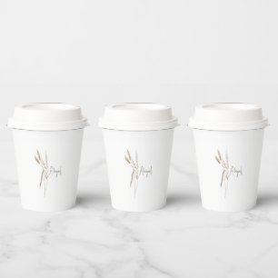 Boho Trockenblumen-Shower Personalisiert Pappbecher
