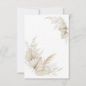 Boho-Trockenpalmen-Hochzeit - Termin vormerken Save The Date (Rückseite)