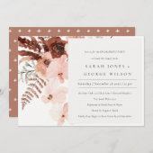 Boho Trockenrost Rost Blush Orchid Verlobung einla Dankeskarte (Vorne/Hinten)