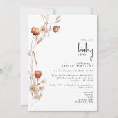 Boho trocknete neutrale Blütendusche Einladung (Vorderseite)