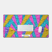 Boho Trompe L'oeil Patchwork Quilt Inspiriert Schreibtischunterlage (Tastatur & Maus)