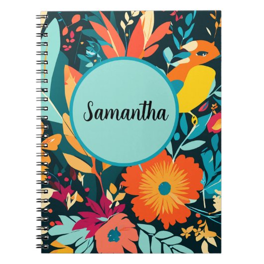 Boho-Tropen-Spiralblock, Samantha Boho Notizblock (Vorderseite)