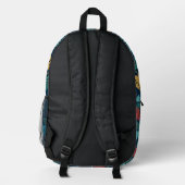 Boho-Tropenblätter-Rucksack Bedruckter Rucksack (Rückseite)