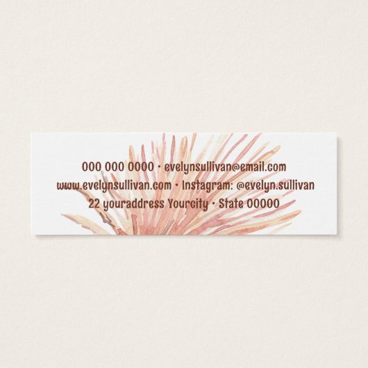 boho Tropic Mini-Visitenkarte (Rückseite)