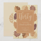 Boho Tropical 30. Geburtstag Einladung (Vorne/Hinten)