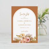 Boho Tropical Ankündigung Datum freihalten Card C1 (Stehend Vorderseite)