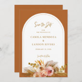 Boho Tropical Ankündigung Datum freihalten Card C1 (Vorne/Hinten)