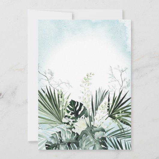 Boho Tropical Aqua Brautparty Einladung (Rückseite)