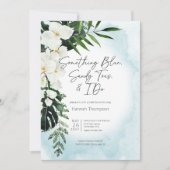 Boho Tropical Aqua Etwas Blue Brautparty Einladung (Vorderseite)