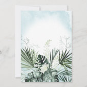Boho Tropical Aqua Etwas Blue Brautparty Einladung (Rückseite)