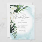 Boho Tropical Aqua Watercolor Bridal Brunch Einladung (Vorderseite)