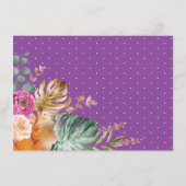 Boho Tropical Autumn Elephant Baby Diaper Raffle Begleitkarte (Rückseite)