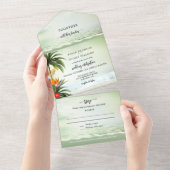 Boho Tropical Beach - Einladung zur Hochzeit (Abreißen)