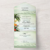 Boho Tropical Beach - Einladung zur Hochzeit (Innen Boden)