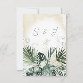 Boho Tropical Beach Watercolor Empfang Card RSVP Karte (Rückseite)