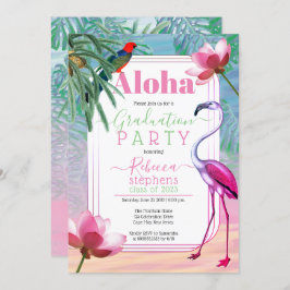 Boho Tropical Beach Watercolor Graduation Party Einladung