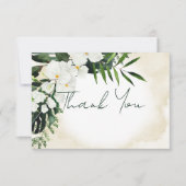 Boho Tropical Beach Watercolor Wedding Dankeskarte (Vorderseite)