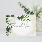 Boho Tropical Beach Watercolor Wedding Dankeskarte (Stehend Vorderseite)