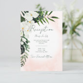 Boho Tropical Blush Empfang Card Begleitkarte (Stehend Vorderseite)
